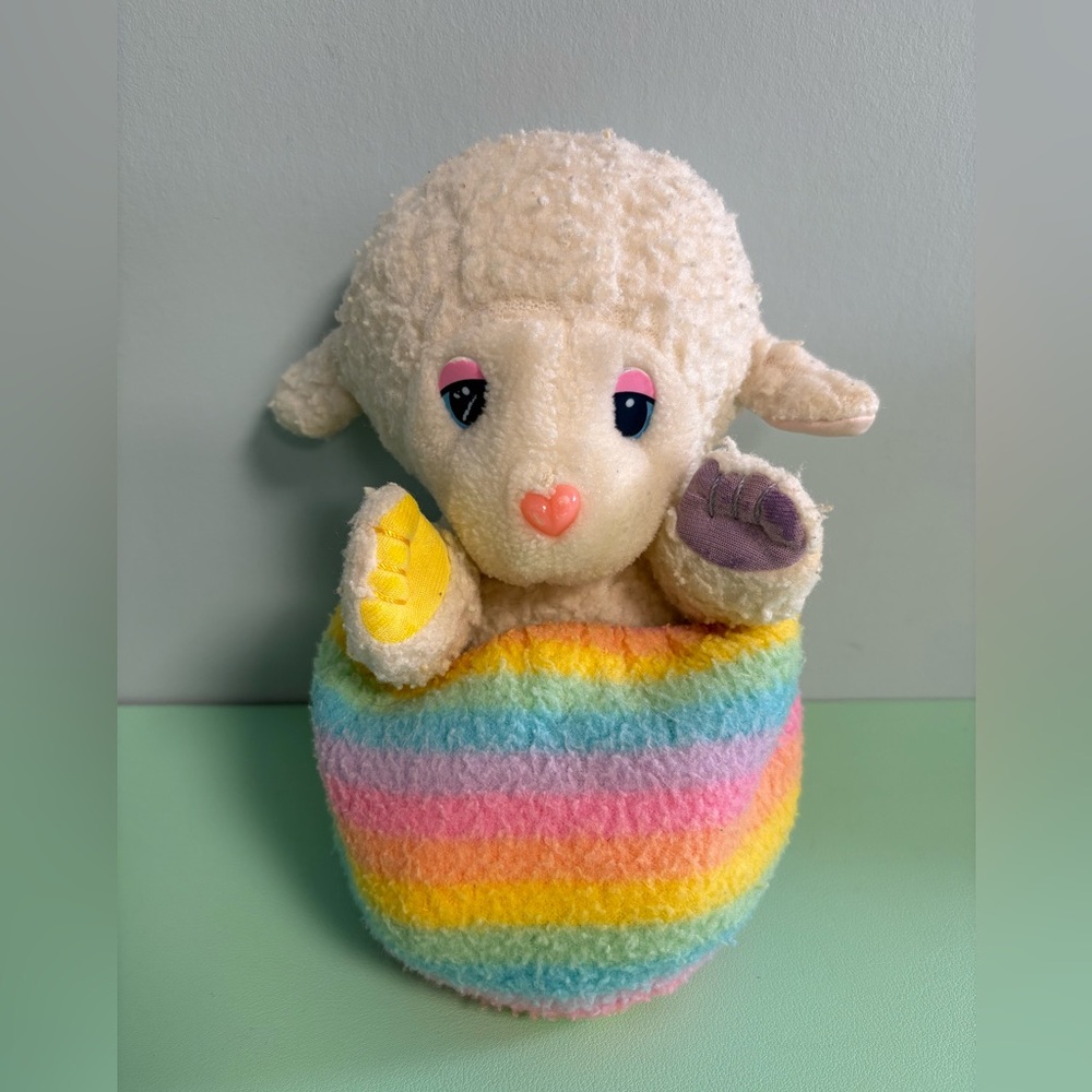 Vintage 1980’s Popples Style Lamb Plush Stuffed Animal, Kids Plush Toy